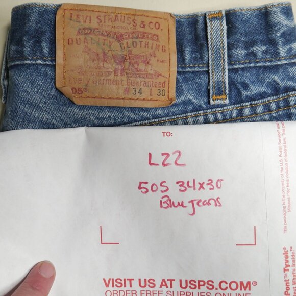 Levi's 505 Regular Fit Men's Straight Leg Jeans Size 34x30 Denim Medium Blue - Picture 8 of 8